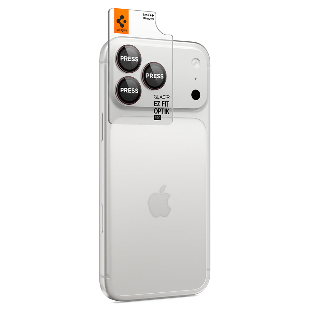 Beschermfolie Achtercamera Spigen GlastR EZ FIT Optik Pro voor Apple iPhone 18 Pro / 18 Pro Max, Gehard Glas, Set van 2 stuks, Wijnrood
