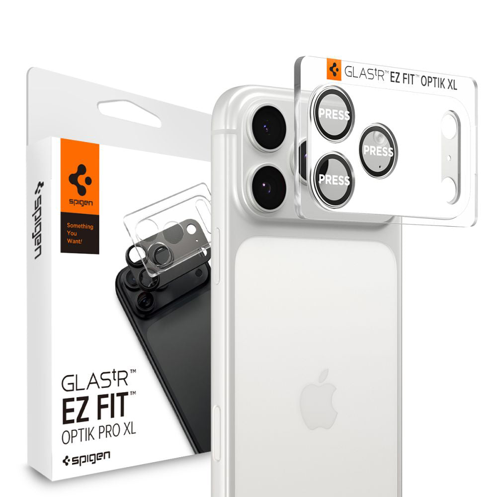 Film de protection pour caméra arrière Spigen GlastR EZ FIT Optik Pro XL pour Apple iPhone 17 Pro Max, Verre Trempé, Argenté