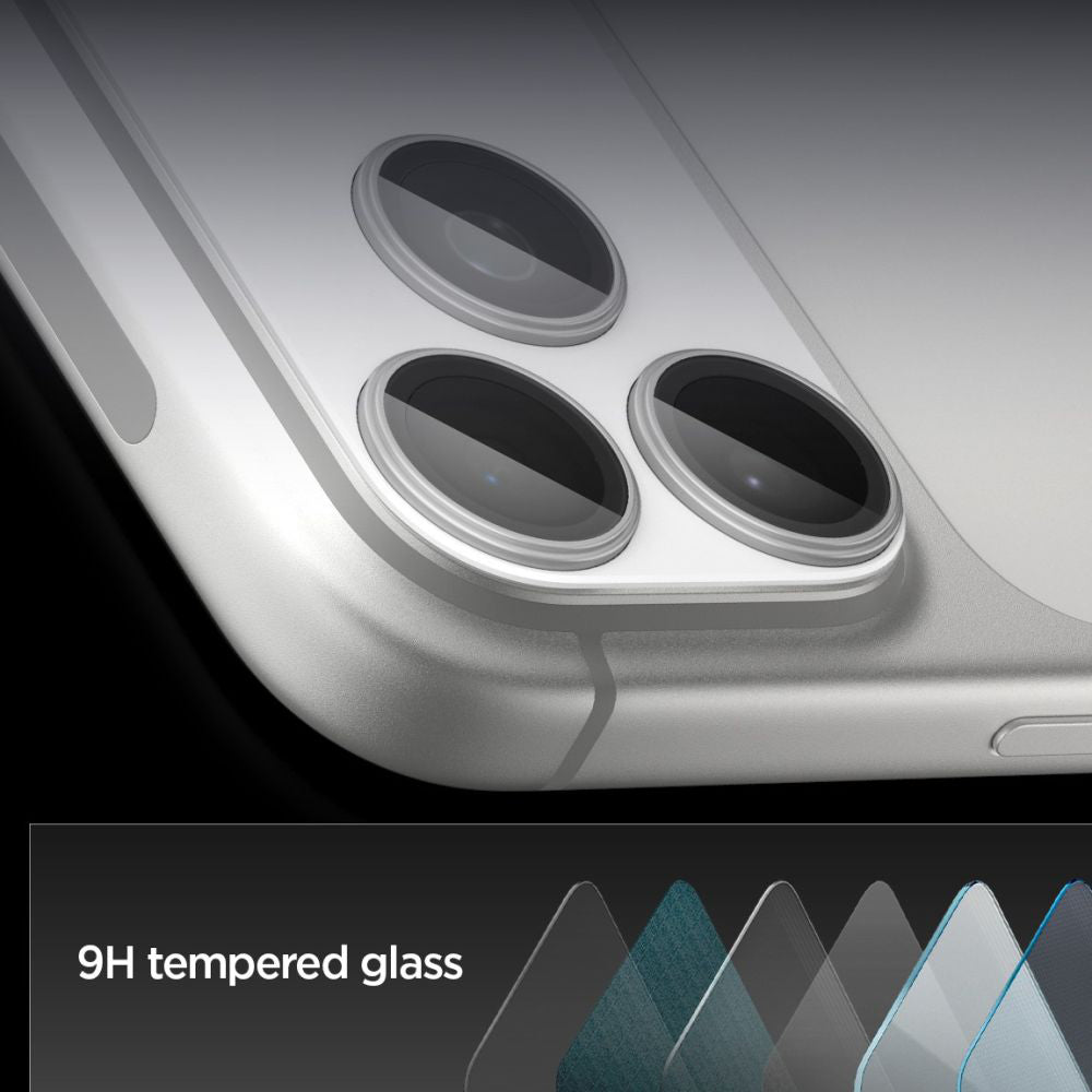 Schutzfolie Rückkamera Spigen GlastR EZ FIT Optik Pro XL für Apple iPhone 17 Pro, Gehärtetes Glas, Silber AGL10647