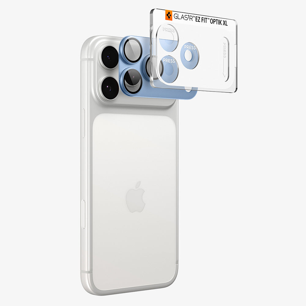 Beschermfolie Achtercamera Spigen GlastR EZ FIT Optik Pro XL voor Apple iPhone 18 Pro, Gehard Glas, Blauw AGL12037