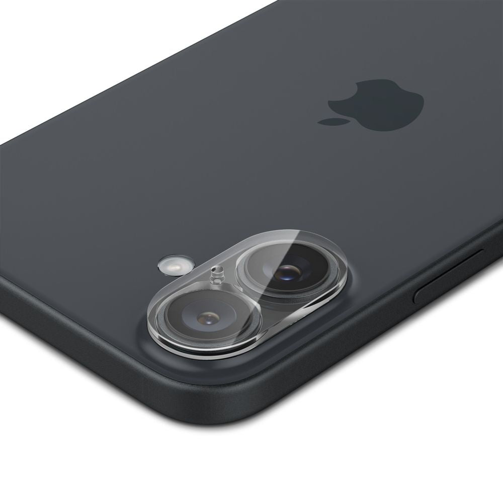 Spigen GlastR Optik Achtercamera Beschermfolie voor Apple iPhone 16 Plus / 16, Gehard Glas, Set van 2 Stuks, Transparant AGL07923