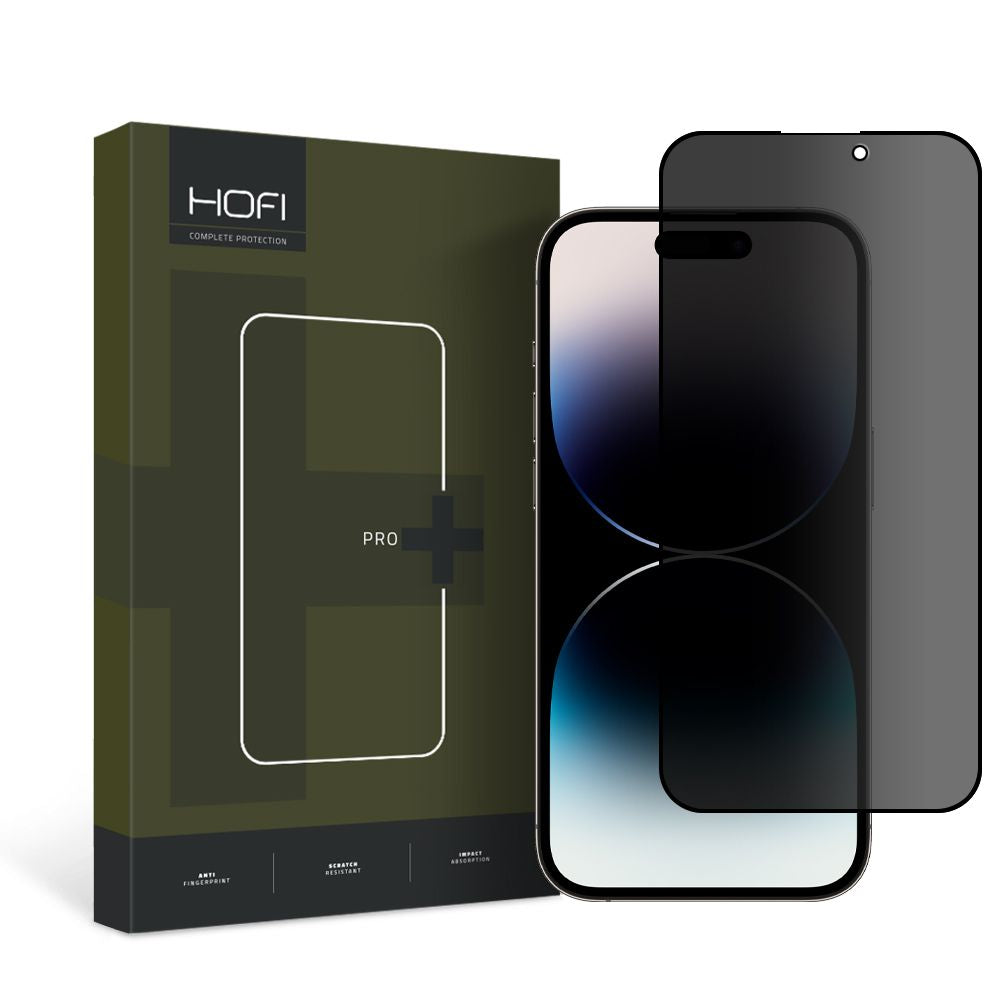 Film de protection écran Privacy HOFI PRO+ pour Apple iPhone 14 Pro Max, Verre Trempé, Full Glue