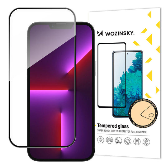 WZK Screen Protector voor Apple iPhone 15 Plus, Afgeschermd Glas, Volledig Lijmvrij, Geval Vriendelijk, Zwart