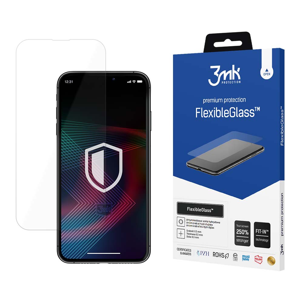 Film de protection d'écran 3MK FlexibleGlass pour Apple iPhone 14 Plus / 14 Pro Max, Verre Flexible, Collage Complet