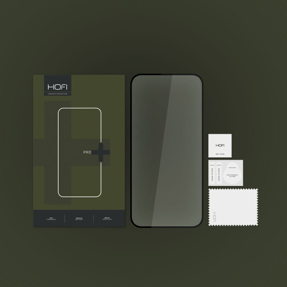 Schutzfolie HOFI PRO+ für Apple iPhone 15 Pro Max, gehärtetes Glas, Full Glue, 2.5D, Schwarz