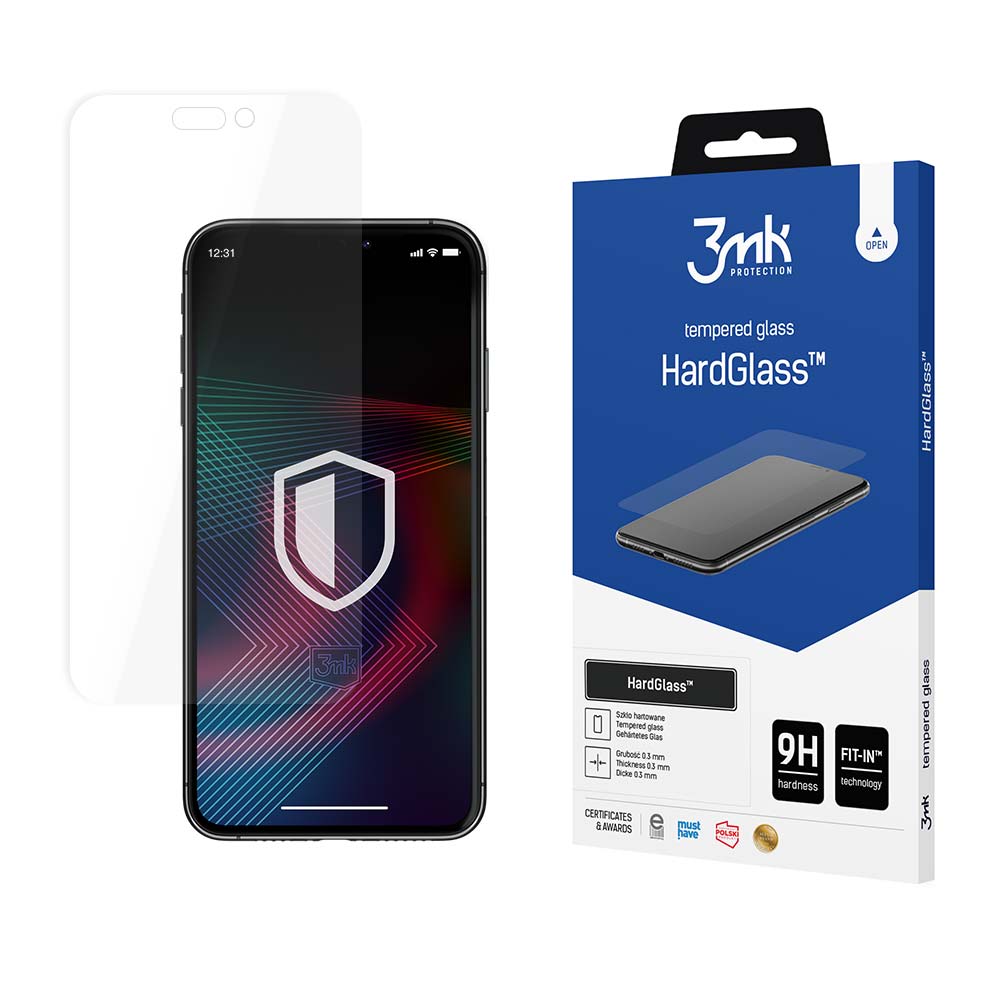Schermbeveiligingsfolie 3MK HardGlass voor Apple iPhone 14 Pro Max, Gehard Glas, Volledige Lijm