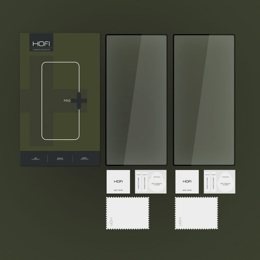 Screen Protector HOFI Glass PRO+ voor Samsung Galaxy S24 Ultra S928, Glass Shield, Volledig gelijmd, Set 2 stuks, 2.5D, Zwart