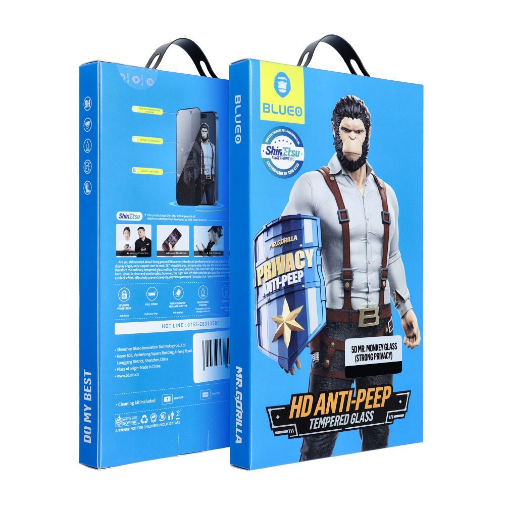 Schutzfolie Privacy Blueo für Samsung Galaxy S24 S921, Gehärtetes Glas, Vollverklebung, 5D