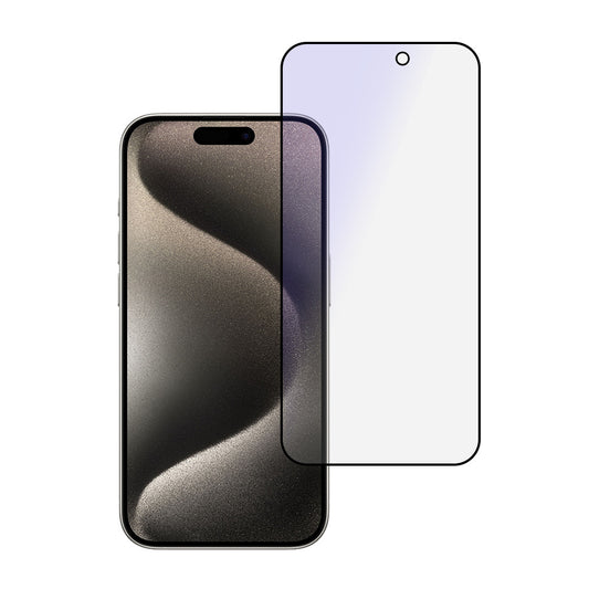OEM Schermbeschermer tegen blauw licht voor Apple iPhone 16 Pro, volledige lijm, volledige lijm, zwart
