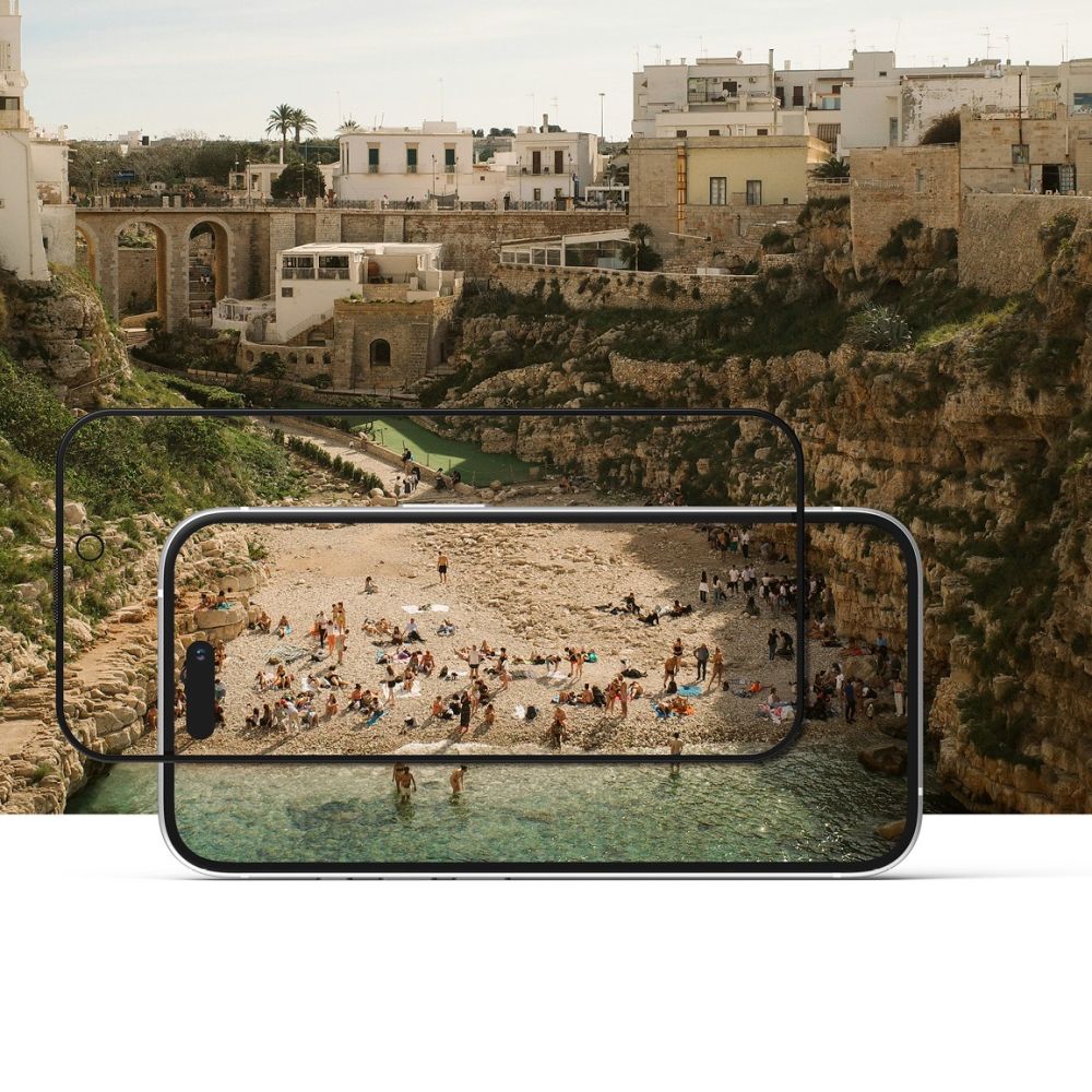 Film de protection d'écran Privacy Ringke Easy Slide pour Apple iPhone 16 / 15, Verre Trempé, Full Glue, Set de 2 pièces