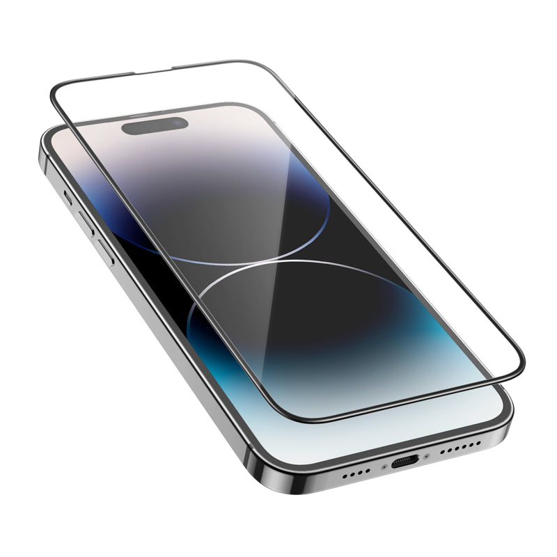 Schutzfolie HOCO G16 für Apple iPhone 14 Pro Max, Gehärtetes Glas, Vollkleber, 5D, Schwarz