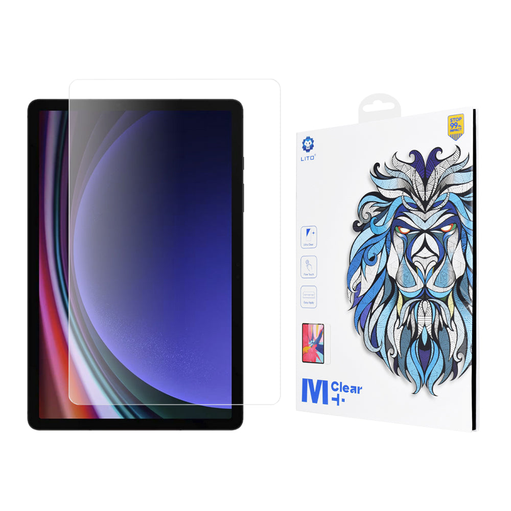 Film de protection d'écran Lito Classic pour Samsung Galaxy Tab S9 FE / Tab S9, Verre trempé, Collage intégral, 2.5D