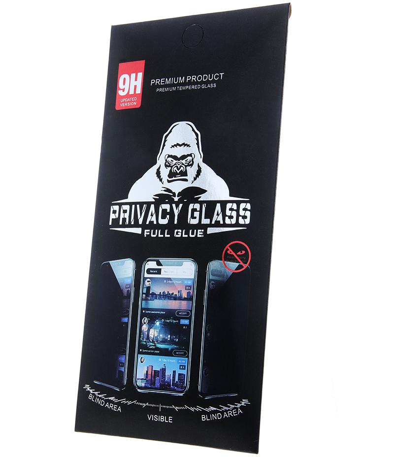 Film de protection d'écran Privacy OEM Glass pour Apple iPhone 18 Pro Max, Verre Trempé, Collage Complet