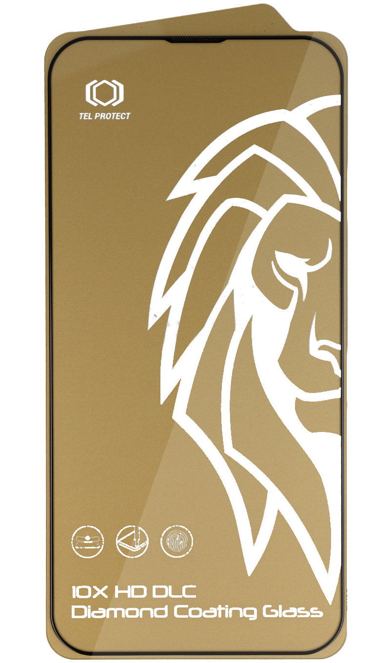 Tel Protect 10X HD DLC Diamond Coating schermbeschermer voor Apple iPhone 17 / 16 Pro, gehard glas, volledige kleeflaag, zwart