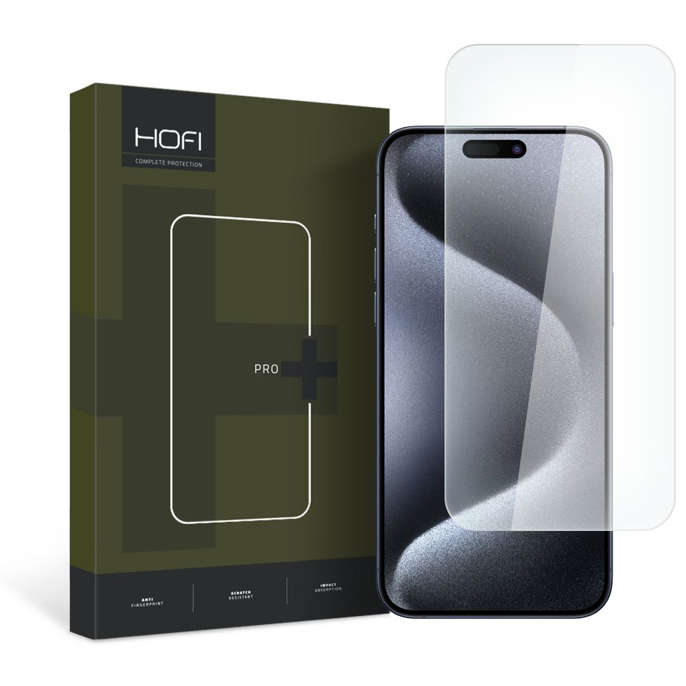 HOFI PRO+ Film de protection d'écran pour Apple iPhone 15, protection en verre, collage intégral, 2.5D