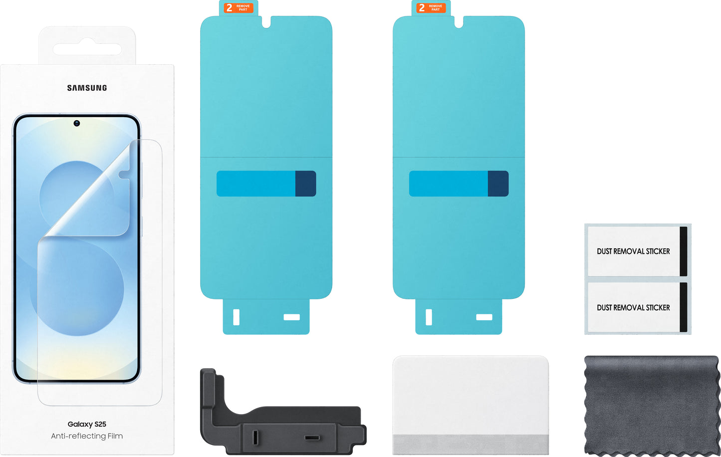 Beschermfolie Anti-reflecterend Scherm voor Samsung Galaxy S25 S931, Plastic, Set van 2 stuks EF-US931CTEGWW