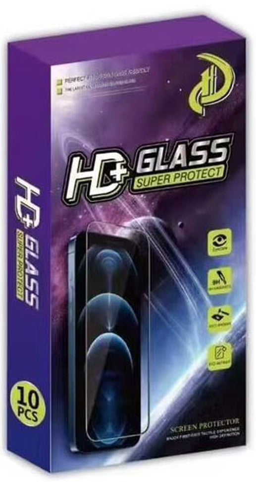 Film de protection d'écran OEM pour Apple iPhone 15 Pro Max, Verre trempé, Collage complet, Lot de 10 pièces, 9D, Noir