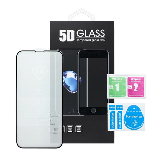 OEM schermbeschermfolie voor Samsung Galaxy A17 4G / A17 5G / A16 5G A166 / A16 4G A165, gehard glas, full glue, 5D, zwart