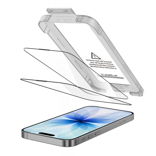 Film de protection d'écran Tech-Protect Quick Set+ pour Apple iPhone 17, Verre Trempé, Full Glue, Lot de 2 pièces, Noir