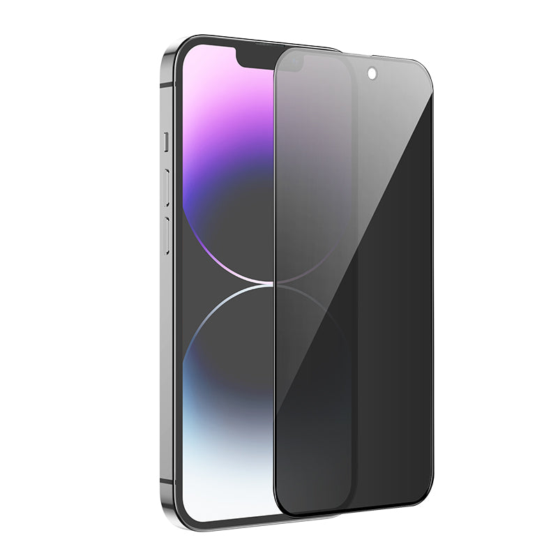 Film de protection écran Privacy HOCO G15 pour Apple iPhone 16 Plus / 15 Plus, Verre Trempé, Full Glue, 5D
