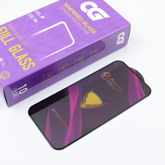 OG Premium Displayschutzfolie für Apple iPhone 12 Pro Max, gehärtetes Glas, Full Glue, 10 Stück Set, Schwarz
