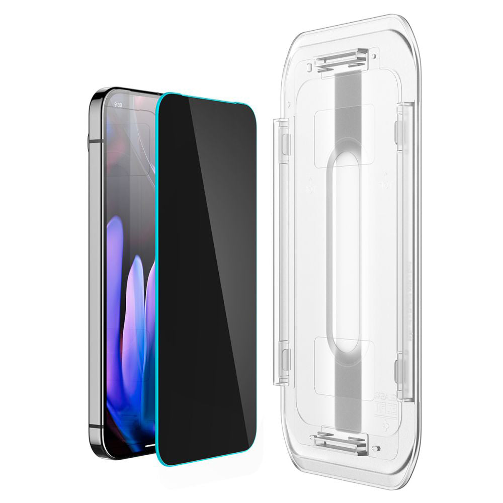 Privacy Screen Protector Spigen GlastR EZ FIT voor Google Pixel 9 Pro XL, Gehard Glas, Volledige Lijm, Set van 2 stuks AGL09313