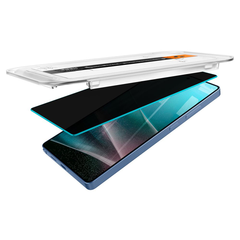 Privacy Screen Protector Spigen GlastR EZ FIT HD voor Samsung Galaxy S25 Ultra S938, Gehard Glas, Volledige Lijm, Set van 2 stuks AGL09335