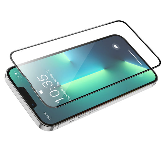 Schermbeveiligingsfolie HOCO G16 voor Apple iPhone 16e / 14 / 13 Pro / 13, Gehard Glas, Volledige Lijm, 5D, Zwart