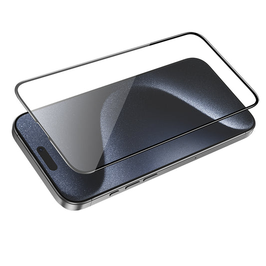 Beschermfolie HOCO G16 voor Apple iPhone 16 Pro Max, Gehard Glas, Volledige Lijm, 5D, Zwart