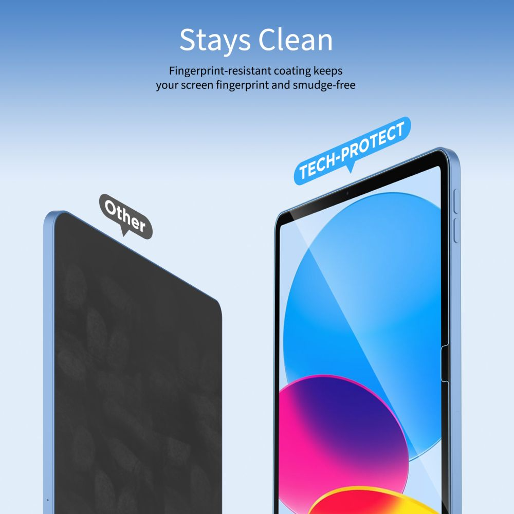 Film de protection d'écran Tech-Protect FIT+ pour Samsung Galaxy Tab S10 FE+, Verre Trempé, Full Glue, Lot de 2 pièces, 2.5D