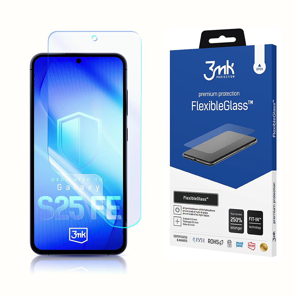 Schutzfolie 3MK FlexibleGlass für Samsung Galaxy S25 FE, Flexibles Glas, Vollverklebung