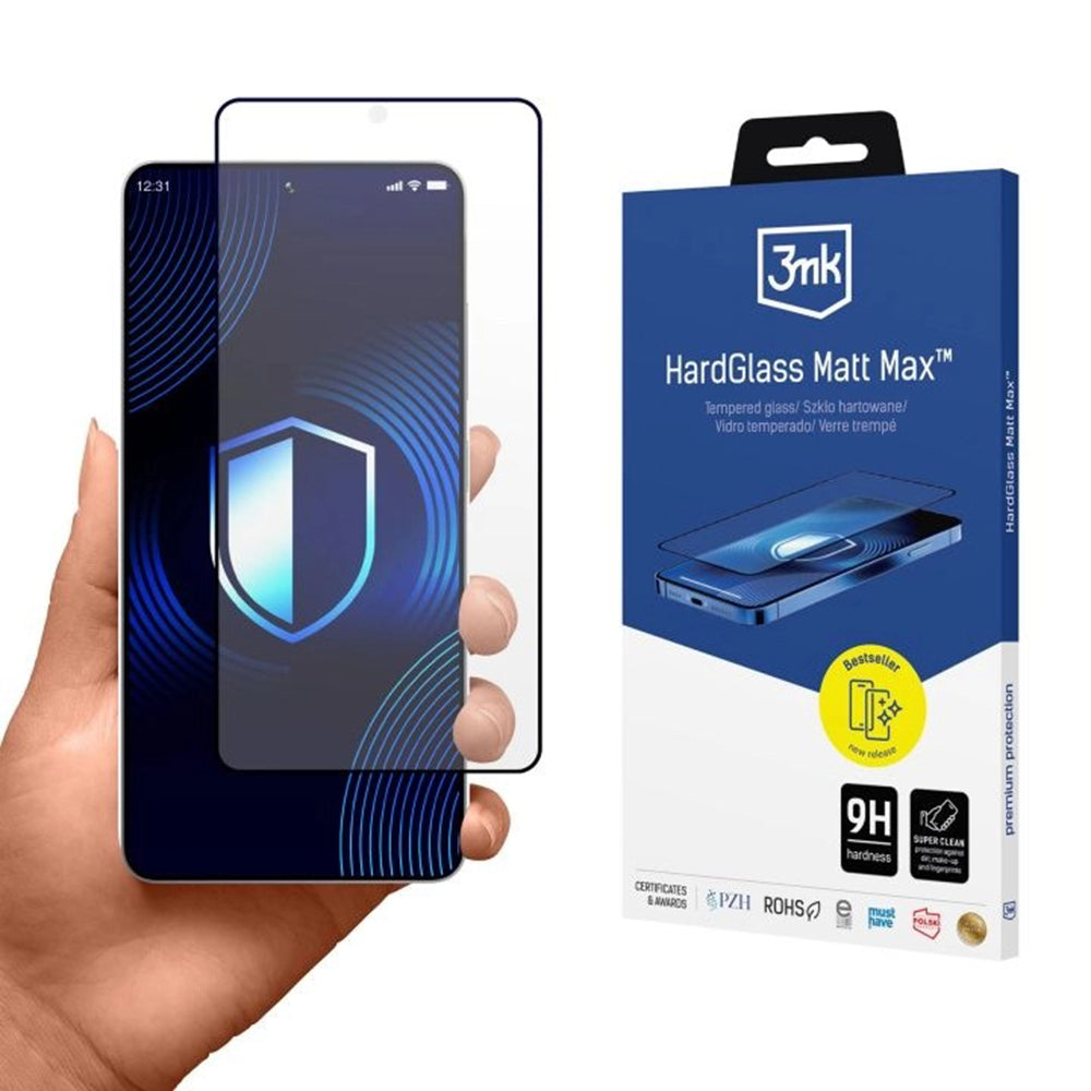 Displayschutzfolie 3MK HardGlass für Samsung Galaxy S26 Ultra, Gehärtetes Glas, Vollverklebung, Schwarz