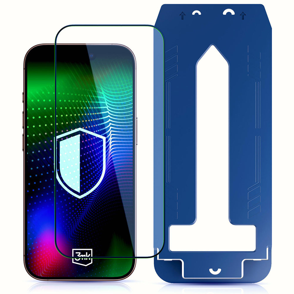 Schutzfolie 3MK Hardy Ultra für Apple iPhone 17 / 16 Pro, gehärtetes Glas, Full Glue, Schwarz