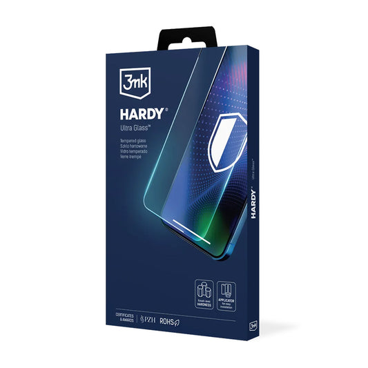 Beschermfolie Scherm 3MK Hardy Ultra voor Apple iPhone 17 Air, Gehard Glas, Volledige Lijm, Zwart