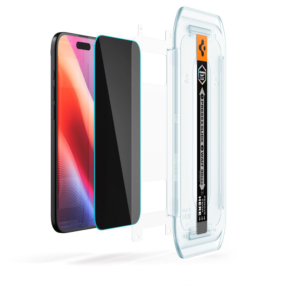 Film de protection écran Privacy Spigen GlastR EZ FIT pour Apple iPhone 17 Air, Verre Trempé, Full Glue, Lot de 2 pièces