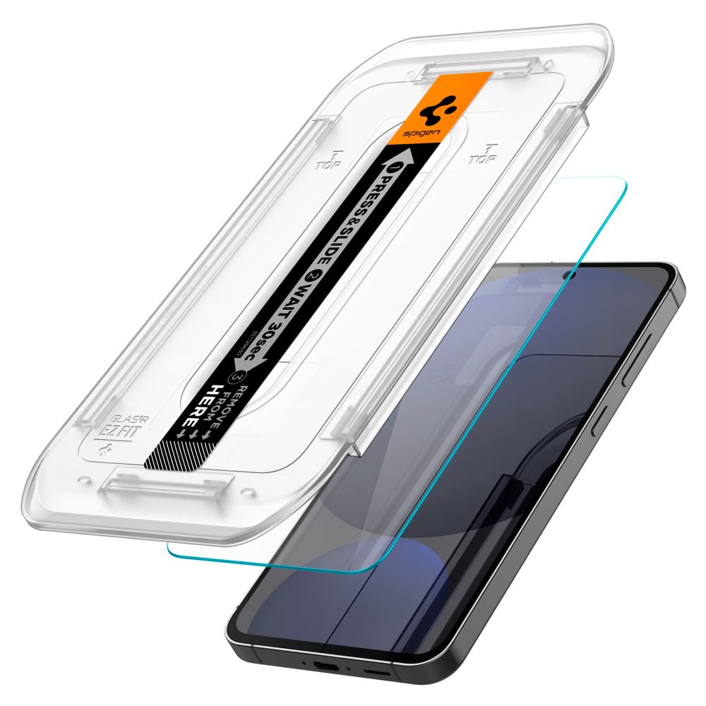 Spigen EZ FIT Film de protection d'écran pour Samsung Galaxy S24 FE S721, protection en verre, collage intégral, lot de 2 pièces AGL08729