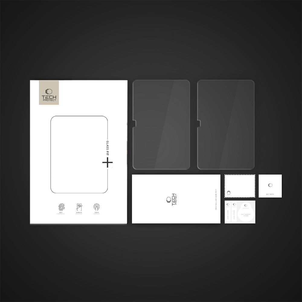 Film de protection d'écran Tech-Protect FIT+ pour Samsung Galaxy Tab S10 FE+, Verre Trempé, Full Glue, Lot de 2 pièces, 2.5D