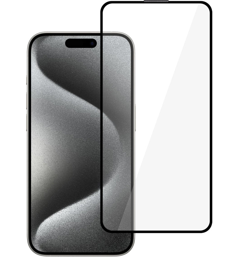 Tel Protect 10X HD Plus Titanium schermbeschermer voor Apple iPhone 17 / 16 Pro, gehard glas, volledige kleeflaag, zwart