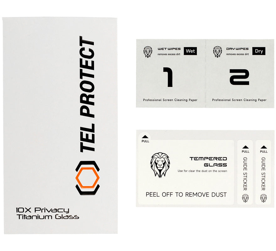 Tel Protect 10X Plus Titanium privacy-schermbeschermer voor Samsung Galaxy S25 Ultra S938, gehard glas, volledige kleeflaag