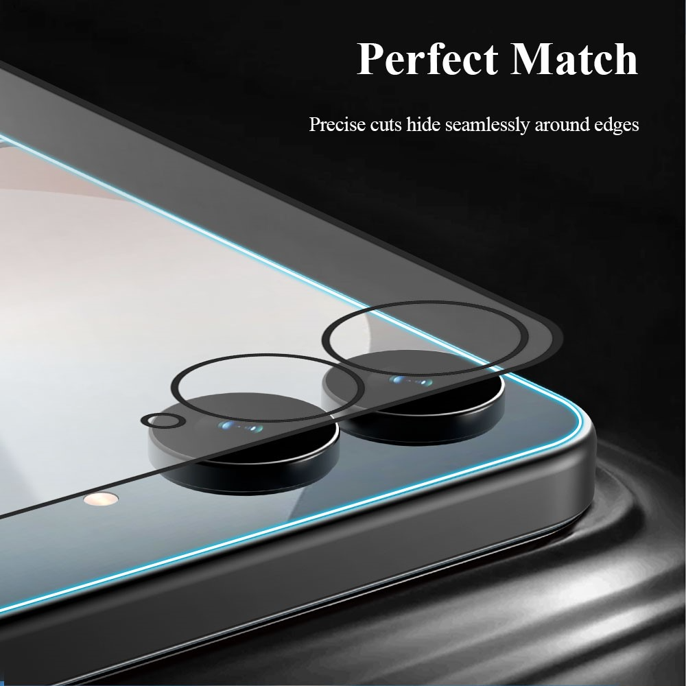 Film de protection écran extérieur Lereach pour Samsung Galaxy Z Flip8 F776 / Galaxy Z Flip7 F766, verre trempé, collage complet, lot de 2 pièces, noir