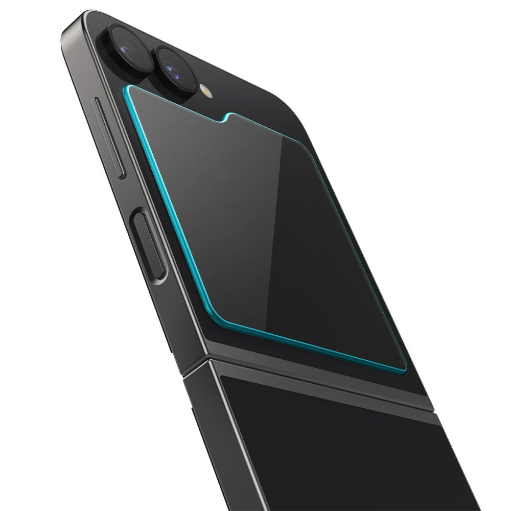 Spigen GlastR EZ FIT Exterior Screen Protector for Samsung Galaxy Z Flip6 F741, Tempered Glass, Full Glue, Set of 2 pieces AGL07972
