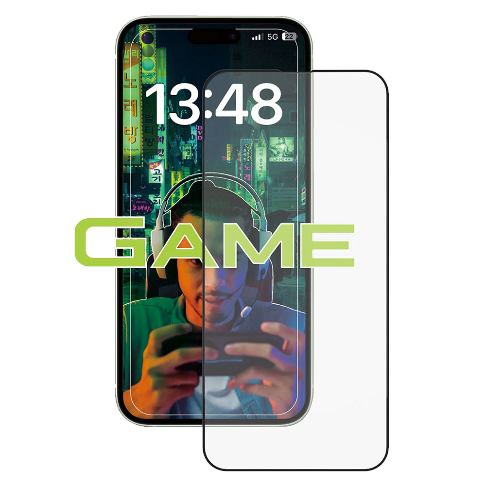 Film de protection d'écran Anank Anti-empreintes pour Apple iPhone 15 Pro, Verre trempé, Collage intégral, 2.5D, Noir