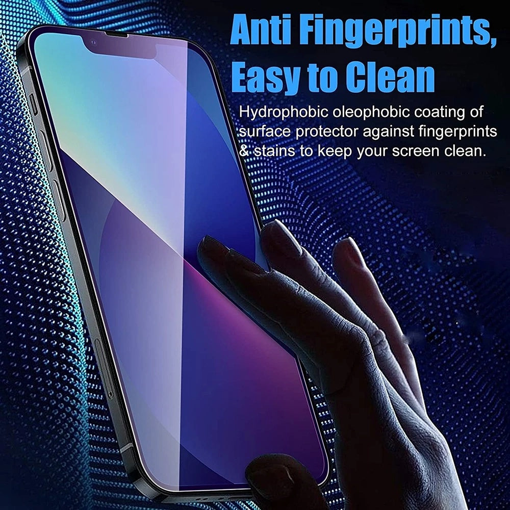 Beschermfolie Scherm Anti Blauw Licht Anank 5X Versterkt voor Apple iPhone 17 Pro, Gehard Glas, Volledige Lijm, 2.5D, Zwart