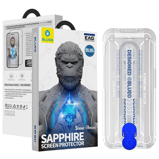 Beschermfolie Blueo Anti-Static HD voor Apple iPhone 17 Air, Gehard Glas, Volledige Lijm, Zwart