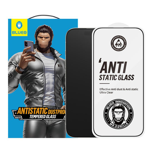 Beschermfolie Blueo Anti-Static HD voor Apple iPhone 17 Air, Gehard Glas, Volledige Lijm, Zwart