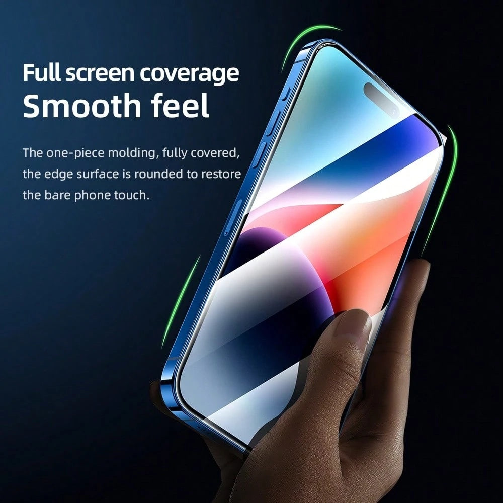 Blueo Curved Edge AR Applicator Displayschutzfolie für Apple iPhone 18 Pro Max / 17 Pro Max, gehärtetes Glas, vollflächig klebend, 3D, Schwarz