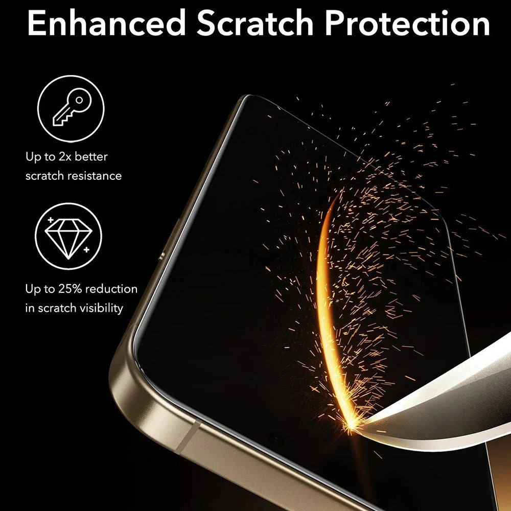 Schermbeveiligingsfolie ESR Corning UltraFit voor Apple iPhone 17 / 16 Pro, Gehard Glas, Volledige Lijm, Set van 3 stuks, Zwart