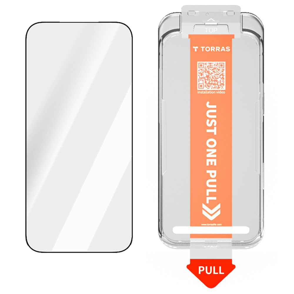 Schutzfolie Torras GlassGo Install Master für Apple iPhone 17 Pro Max, gehärtetes Glas, Full Glue