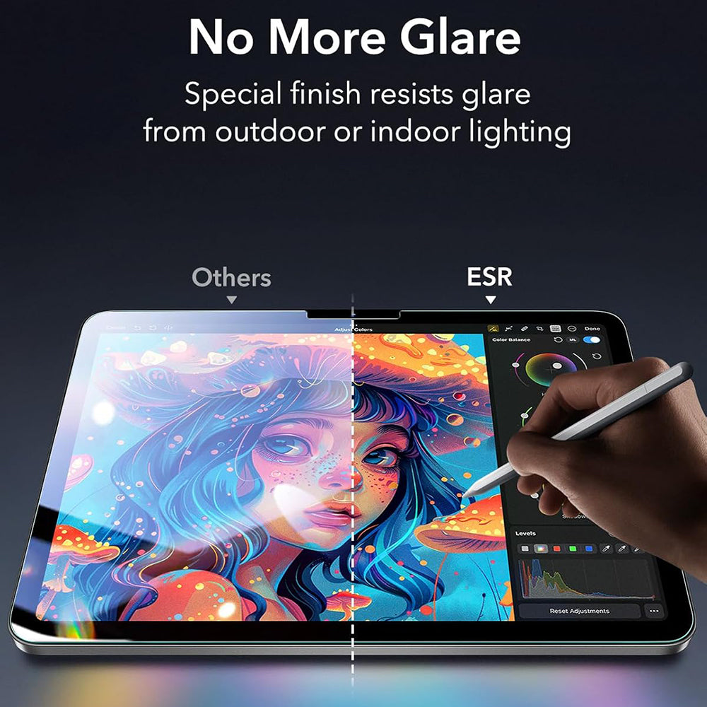 ESR Armorite Paper Feel UltraFit Displayschutzfolie für Apple iPad Air 13 (2026) / Pro 13 (2025), gehärtetes Glas, Vollkleber