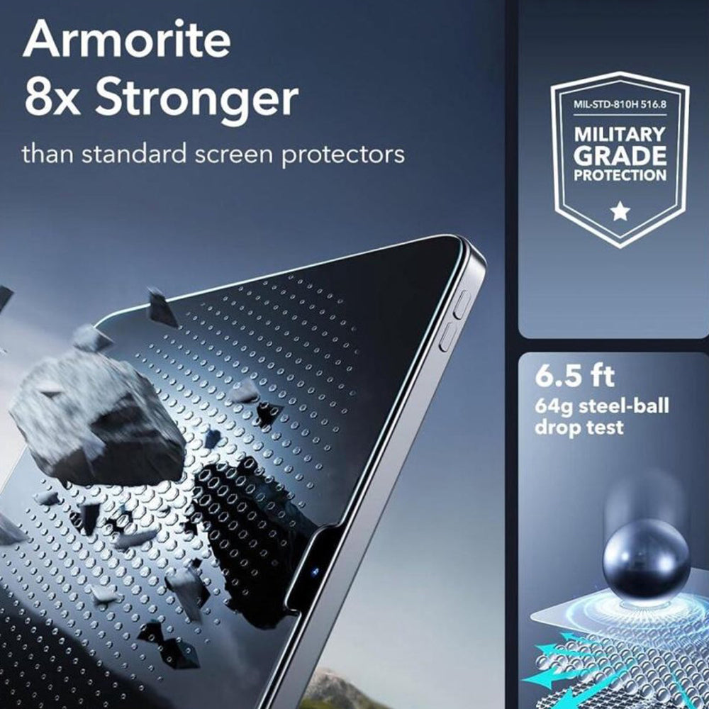 Schutzfolie ESR Armorite UltraFit für Apple iPad Air 13 (2025) / Air 13 (2024), gehärtetes Glas, Vollkleber, Set mit 2 Stück